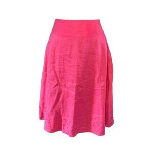 Boden Pink Linen A-Line Skirt, 10L